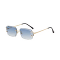 lunettes de soleil carrées Vintage, tendance, petite monture, sans cadre, UV400