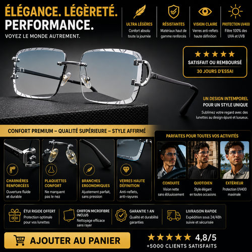 lunettes de soleil carrées Vintage, tendance, petite monture, sans cadre, UV400